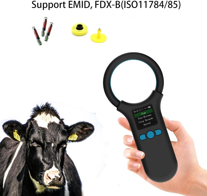 Rabitpos Pet Microchip Scanner, Animal Universal Microchip Tag Reader Scanner with 1.44” TFT Screen, 500 Pieces Data Storage, 800mAh Rechargeable Battery, 3-in-1 Connections - Image 3